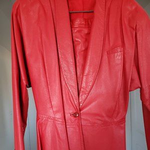 Bally Red Jacket and Skirt (Leather)